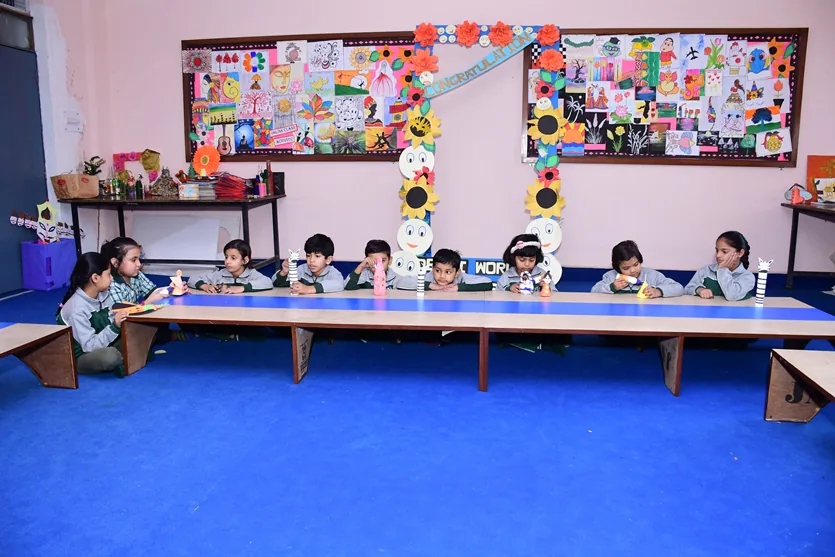 Students working in the DWPS art and craft room