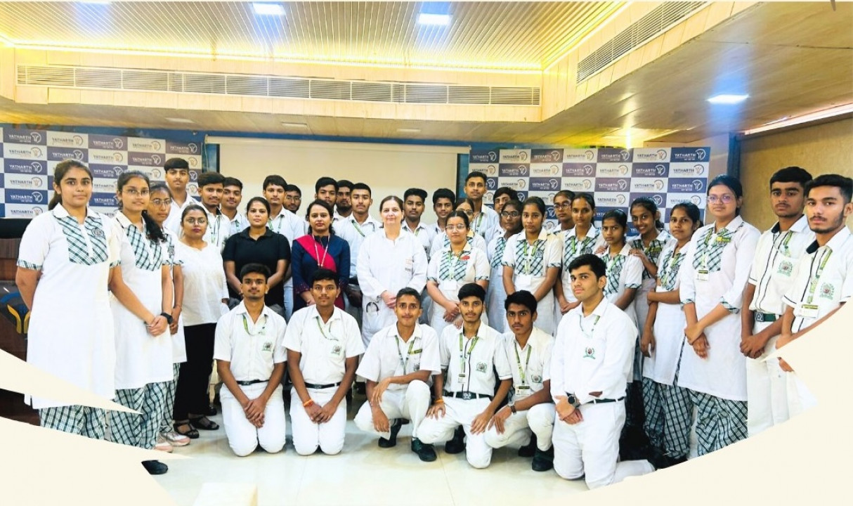 Students from Grades XI and XII of Delhi World Public School embarked on an educational journey at Yatharth Hospital